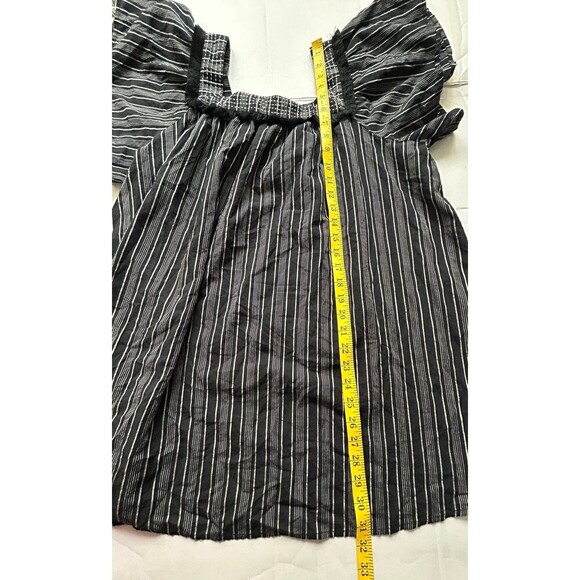 Isabel Maternity Women’s Black Striped Boho Fringed Short Sleeve Tunic Top - Picture 8 of 8